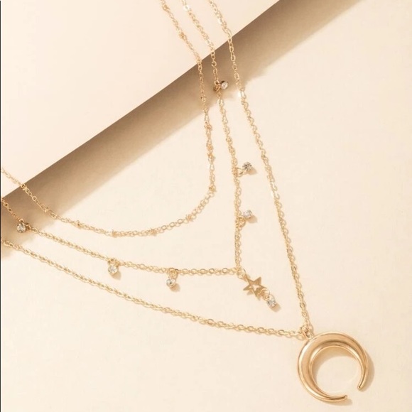 ⭐️ Star And Crescent Moon Rhinestone Layered 🌙 - Picture 2 of 4